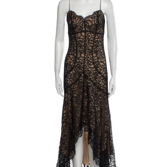 Nicole by Nicole Miller Dresses & Skirts - Nicole by Nicole Miller Black and Tan Asymmetrical High-Low Cocktail Dress